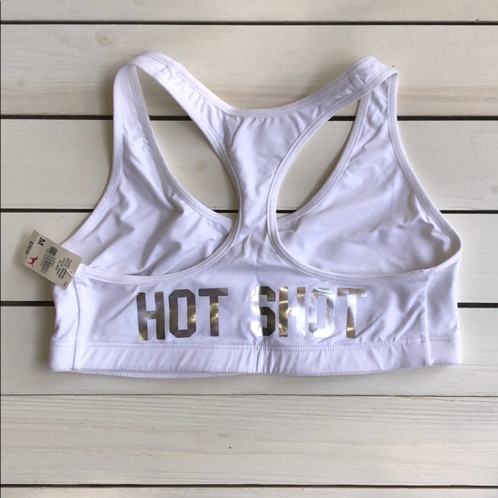 NWT VS PINK White Graphic Sports Bra size M